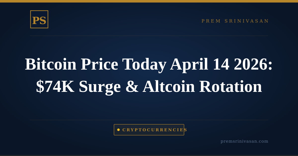 Bitcoin Price Today April 14 2026: $74K Surge & Altcoin Rotation